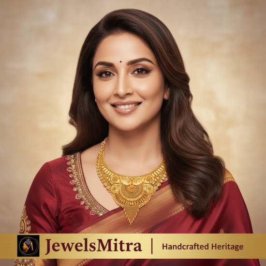 Royal Peacock Bridal Gold Necklace 18K